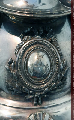 英国ロンドン・ビクトリア朝期の豪華な銀の燭台-A0252-15