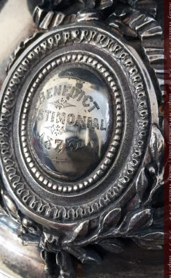 英国ロンドン・ビクトリア朝期の豪華な銀の燭台-A0252-16