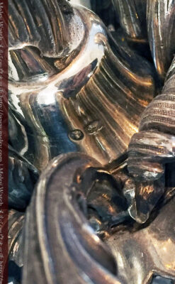 英国ロンドン・ビクトリア朝期の豪華な銀の燭台-A0252-17