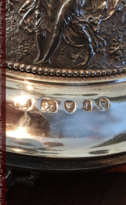 英国ロンドン・ビクトリア朝期の豪華な銀の燭台-A0252-18