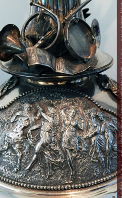 英国ロンドン・ビクトリア朝期の豪華な銀の燭台-A0252-6