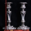 英国ビクトリア朝期の重厚な銀無垢アンティーク燭台1対2本【1900年~1903年頃】-A0271-1