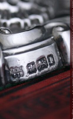 英国ビクトリア朝期の重厚な銀無垢アンティーク燭台1対2本【1900年~1903年頃】-A0271-13