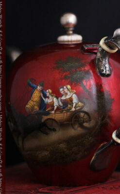 ロシア帝国時代の銀のティーポット3点セット 皇帝御用達モロゾフ製【1900年頃】-A0272-5