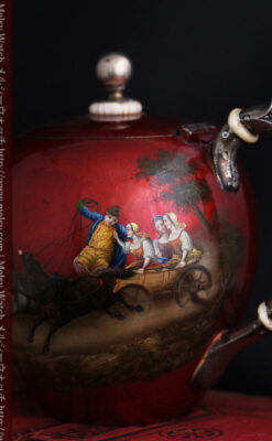 ロシア帝国時代の銀のティーポット3点セット 皇帝御用達モロゾフ製【1900年頃】-A0272-6