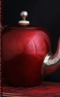 ロシア帝国時代の銀のティーポット3点セット 皇帝御用達モロゾフ製【1900年頃】-A0272-9