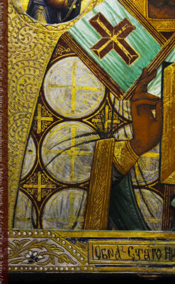 ミラの聖ニコラオ・ニコラウスを描いた木板イコン/聖画像・テンペラ 【19世紀後半のロシア製】-A0273-21