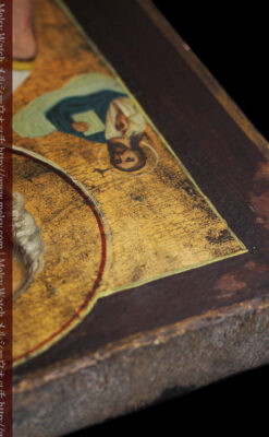 ミラの聖ニコラオ・ニコラウスを描いた木板イコン/聖画像・テンペラ 【19世紀後半のロシア製】-A0275-13