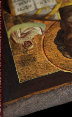 ミラの聖ニコラオ・ニコラウスを描いた木板イコン/聖画像・テンペラ 【19世紀後半のロシア製】-A0275-15