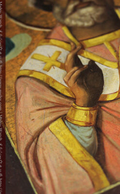 ミラの聖ニコラオ・ニコラウスを描いた木板イコン/聖画像・テンペラ 【19世紀後半のロシア製】-A0275-16