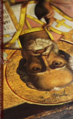 ミラの聖ニコラオ・ニコラウスを描いた木板イコン/聖画像・テンペラ 【19世紀後半のロシア製】-A0275-3