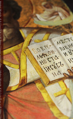 ミラの聖ニコラオ・ニコラウスを描いた木板イコン/聖画像・テンペラ 【19世紀後半のロシア製】-A0275-4