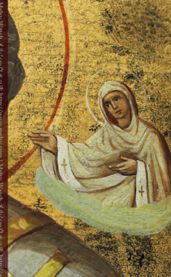 ミラの聖ニコラオ・ニコラウスを描いた木板イコン/聖画像・テンペラ 【19世紀後半のロシア製】-A0275-9