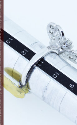 1910年頃の15金アンティークリング・ダイヤモンドの美しい花-A0276-12