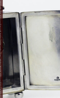 ロシア帝国時代のエナメル装飾された銀の置時計 皇帝御用達モロゾフ製【1860年頃】-A0303-17