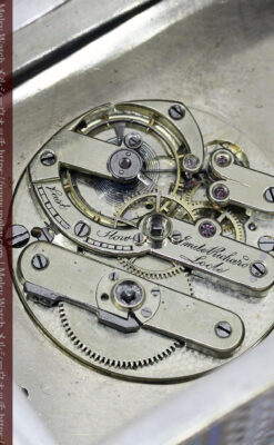 ロシア帝国時代のエナメル装飾された銀の置時計 皇帝御用達モロゾフ製【1860年頃】-A0303-19