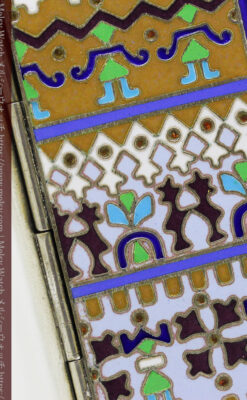 ロシア帝国時代のエナメル装飾された銀の置時計 皇帝御用達モロゾフ製【1860年頃】-A0303-8