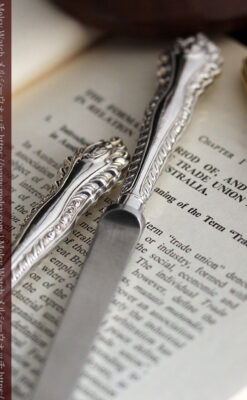 英国の銀製アンティーク虫眼鏡とレターオープナーセット 【1926年頃】-A0305-5