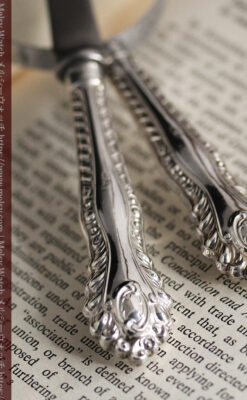 英国の銀製アンティーク虫眼鏡とレターオープナーセット 【1926年頃】-A0305-6