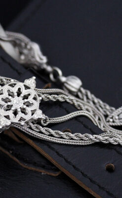 銀無垢アンティーク懐中チェーン-C0408-2