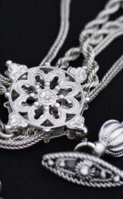 銀無垢アンティーク懐中チェーン-C0408-4