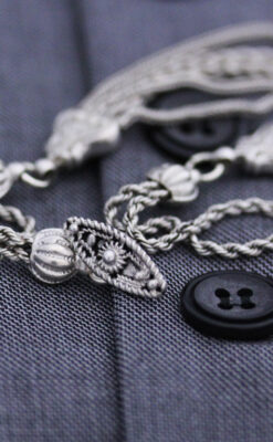 銀無垢アンティーク懐中チェーン-C0408-8