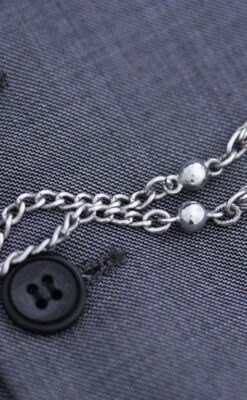 銀無垢アンティーク懐中チェーン-C0409-2