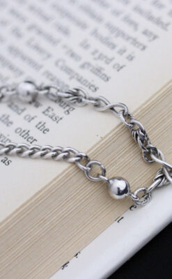 銀無垢アンティーク懐中チェーン-C0409-5