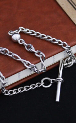 銀無垢アンティーク懐中チェーン-C0409-6