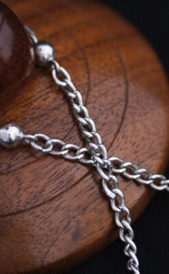 銀無垢アンティーク懐中チェーン-C0409-7