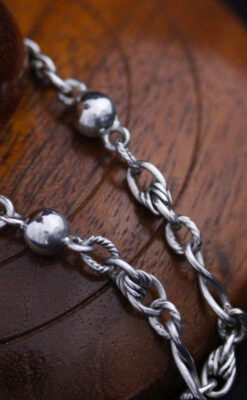 銀無垢アンティーク懐中チェーン-C0409-8