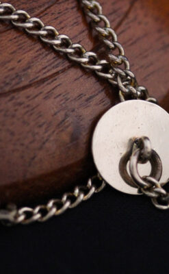 飾りボタンアンティーク懐中チェーン-C0410-5