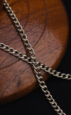 飾りボタンアンティーク懐中チェーン-C0410-6