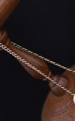 飾りボタンアンティーク懐中チェーン-C0410-7