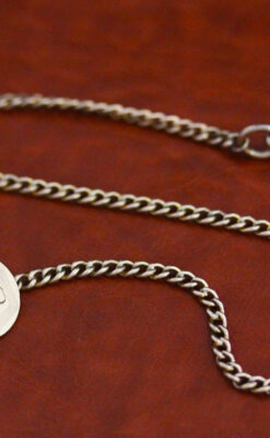 飾りボタンアンティーク懐中チェーン-C0410-8