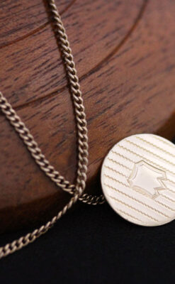 飾りボタンアンティーク懐中チェーン-C0411-3