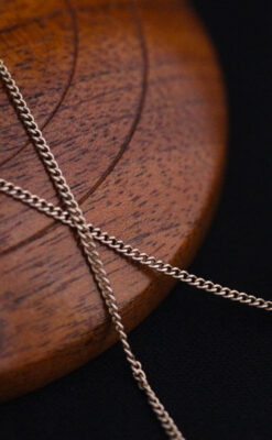 飾りボタンアンティーク懐中チェーン-C0411-4