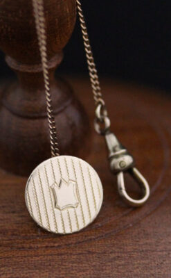 飾りボタンアンティーク懐中チェーン-C0411-6