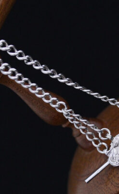 アンティーク懐中時計チェーン-C0414-9