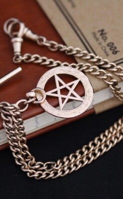 アンティーク懐中時計チェーン-C0416-6