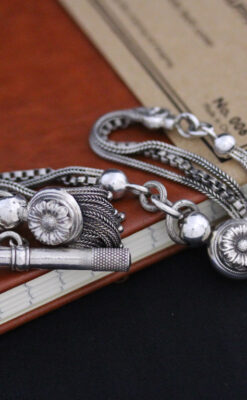 アンティーク懐中時計チェーン-C0419-17