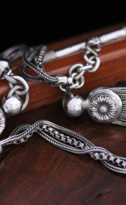 アンティーク懐中時計チェーン-C0419-6