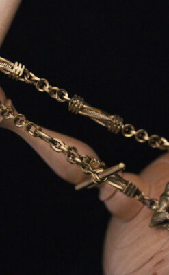 アンティーク懐中時計チェーン-C0422-13