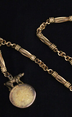 アンティーク懐中時計チェーン-C0422-15