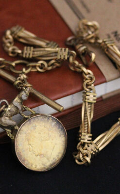 アンティーク懐中時計チェーン-C0422-4