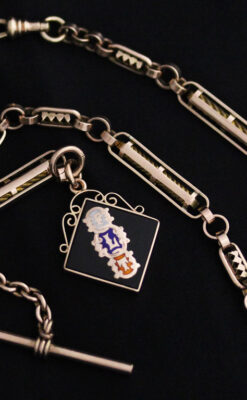 アンティーク懐中時計チェーン-C0423-15