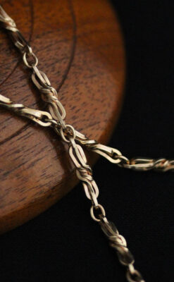 アンティーク懐中時計チェーン-C0428-5