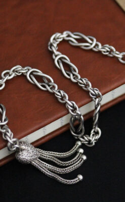 アンティーク懐中時計チェーン-C0434-4