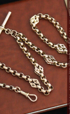 アンティーク金無垢懐中時計チェーン-C0442-14