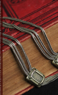 程よい年季の懐中時計チェーン-C0445-6